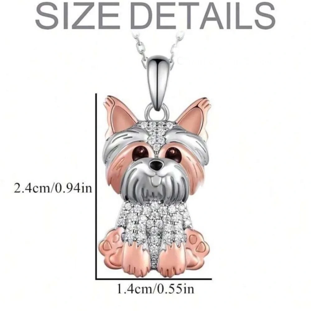 Yorkshire Terrier Fashion Pendant Rhinestone Necklace